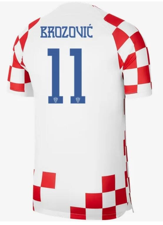 Croatia 2022 World Cup Home 11 Brozovic Shirt Soccer Jersey