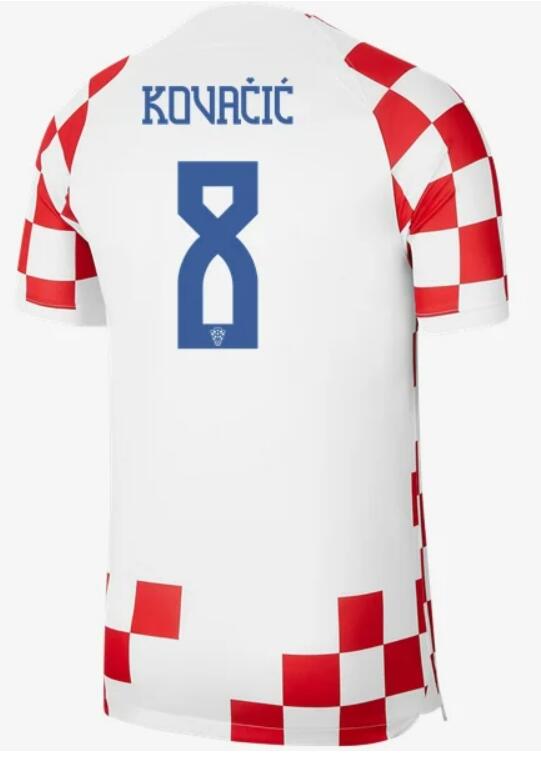 Croatia 2022 World Cup Home 8 Kovacic Shirt Soccer Jersey