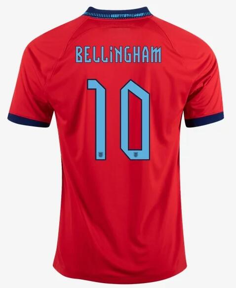 2022 World Cup England Away 10 Bellingham Shirt Soccer Jersey