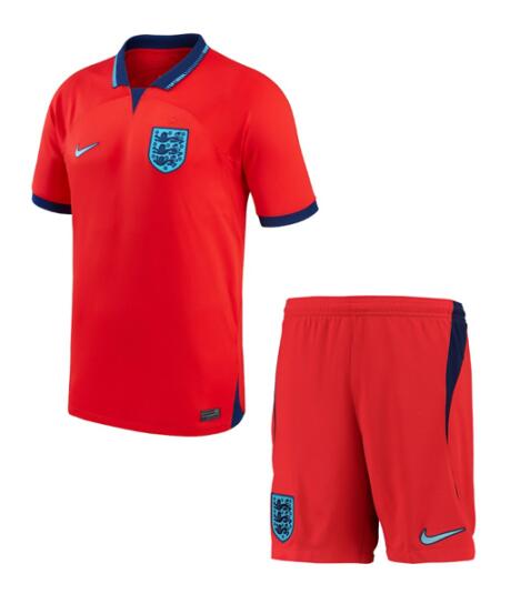 England 2022 World Cup Away Kids Soccer Team Kit Children Shirt And Shorts