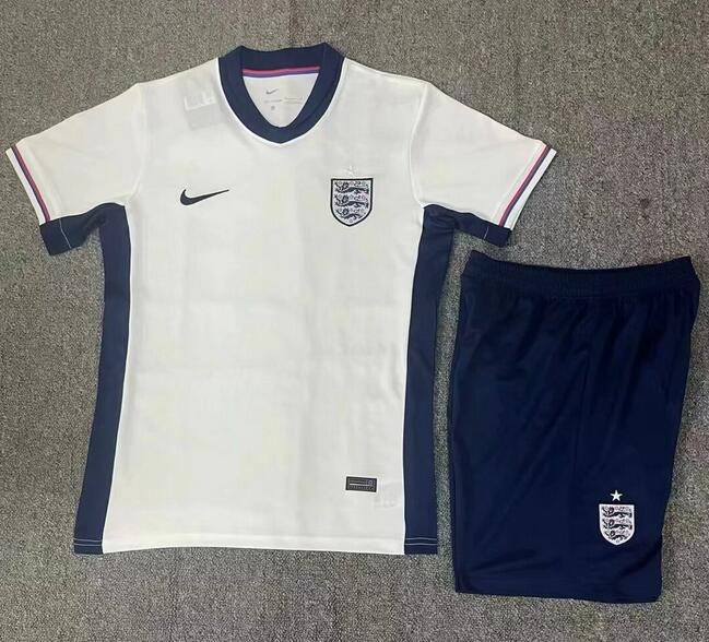 Concept Version England 2024/25 Home Kids Soccer Team Kit Children Shirt And Shorts