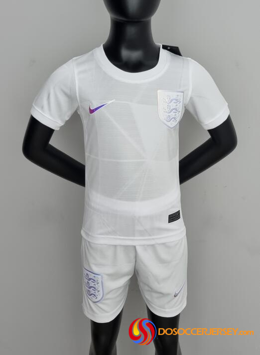 England 2022 Home Kids Soccer Team Kit Children Shirt And Shorts