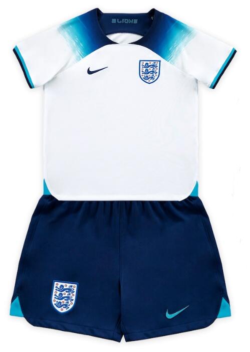England 2022 World Cup Home Kids Soccer Team Kit Children Shirt And Shorts