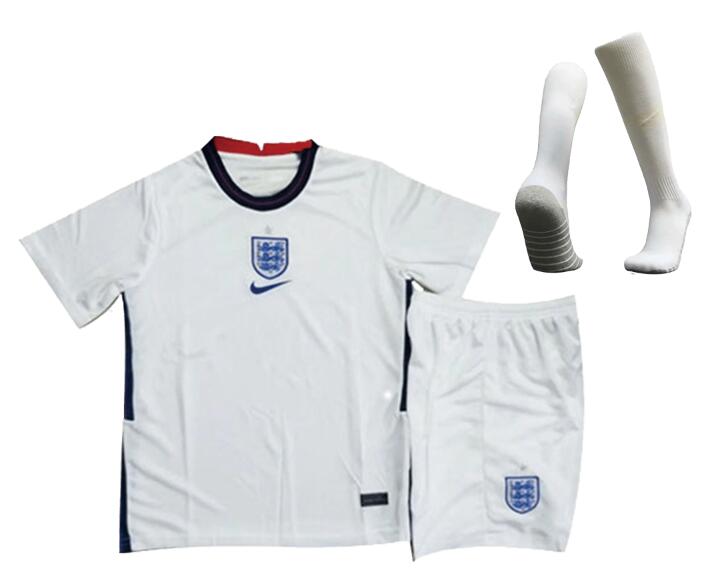 England 2020/21 Home Kids Soccer Whole Kit Children Shirt &Shorts&Socks