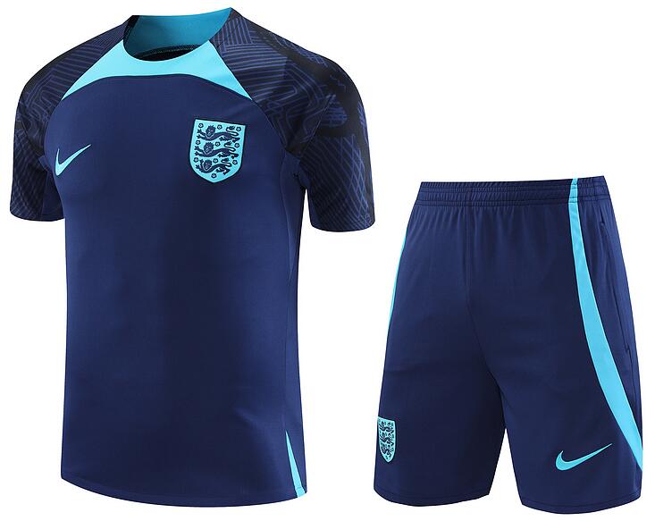 2022 World Cup England Navy Training Suit (Shirt+Shorts)