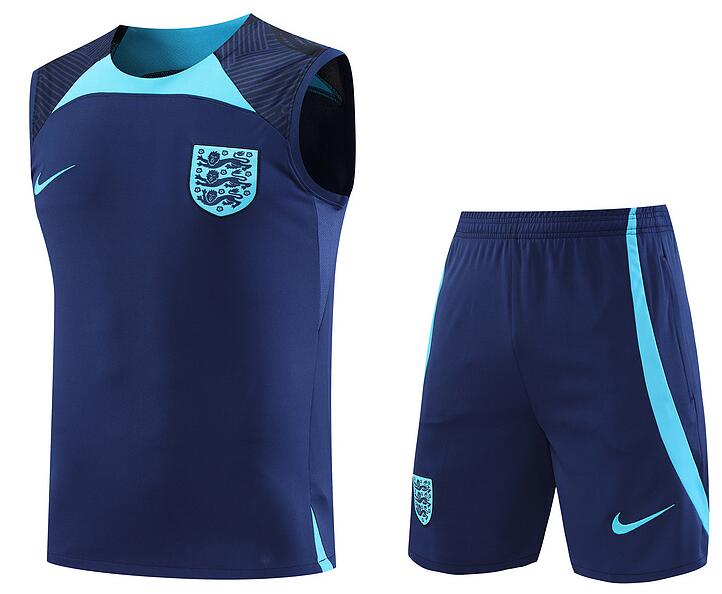 2022 World Cup England Navy Vest Training Suit (Shirt+Shorts)