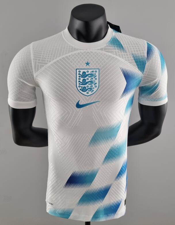 2022 England Blue White Match Version Shirt Soccer Jersey