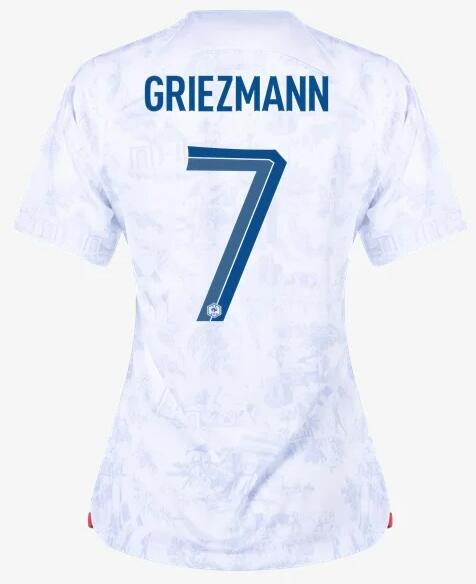 France 2022 World Cup Away 7 Griezmann Women Shirt Soccer Jersey