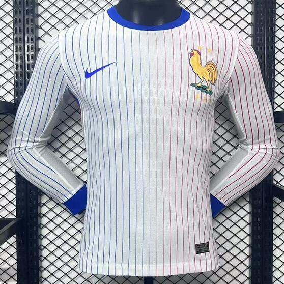 France 2024 Euro Cup Away Match Version Long Sleeved Shirt Soccer Jersey