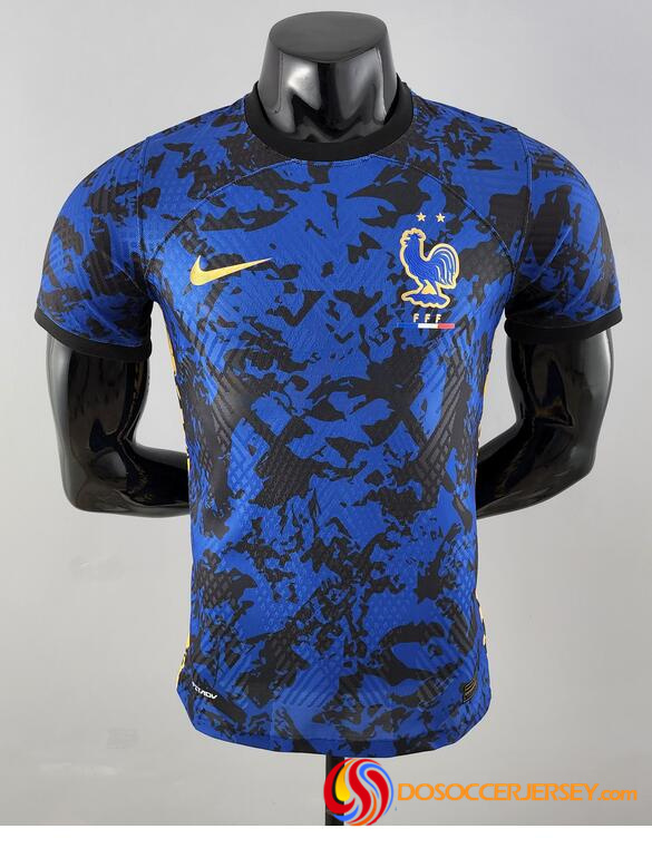 France 2022/23 Special Blue Black Match Version Shirt Soccer Jersey