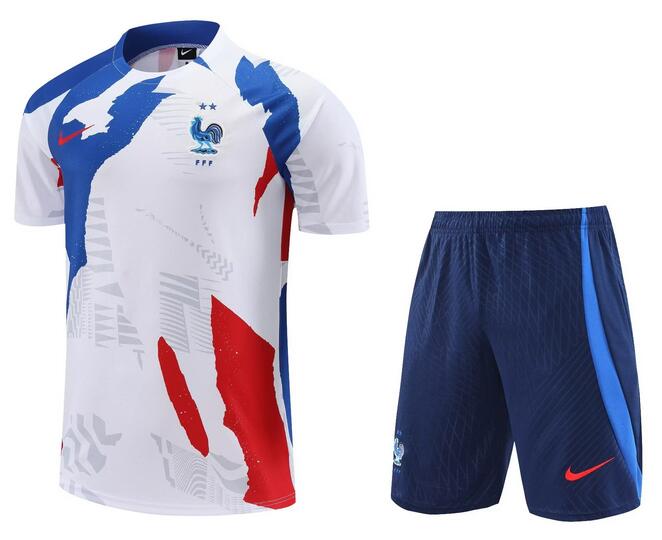 France 2022 World Cup Blue Red Training Suit (Shirt+Shorts)