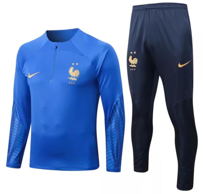 France 2022/23 Blue Training Suit (Sweatshirt+Trouser)