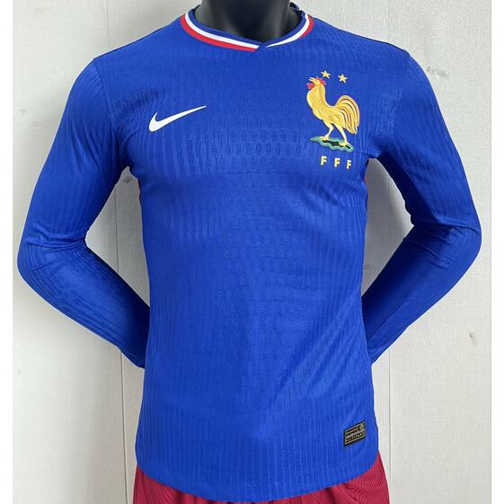 France 2024 Euro Cup Home Match Version Long Sleeved Shirt Soccer Jersey