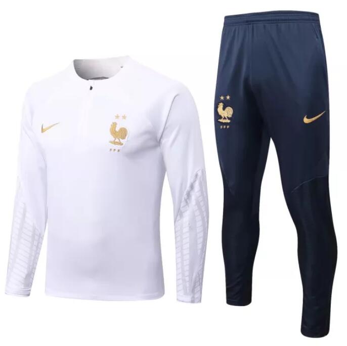 France 2022/23 White Training Kits (Sweatshirt+Trousers)