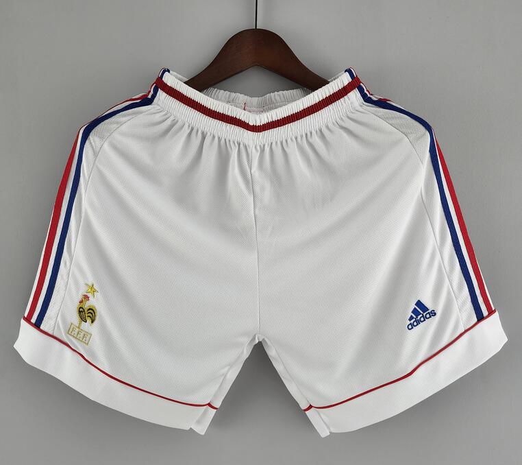 France 1998 White Retro Soccer Shorts