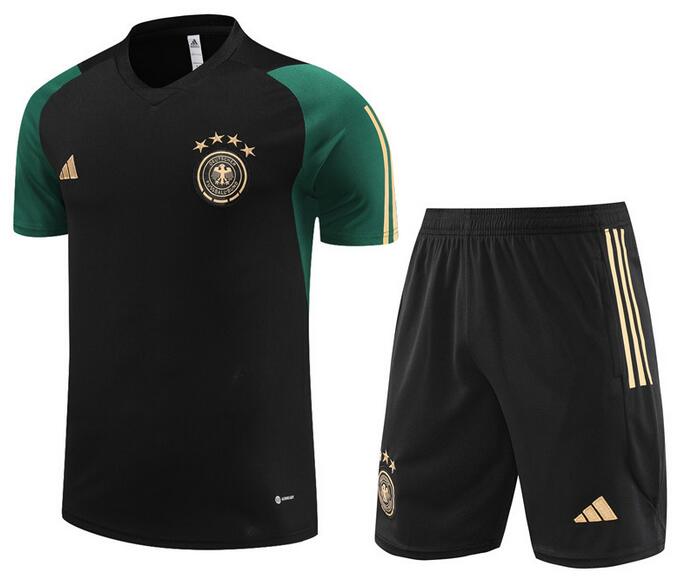 Germany 2023/24 Black Green Training Suit (Shirt+Shorts)