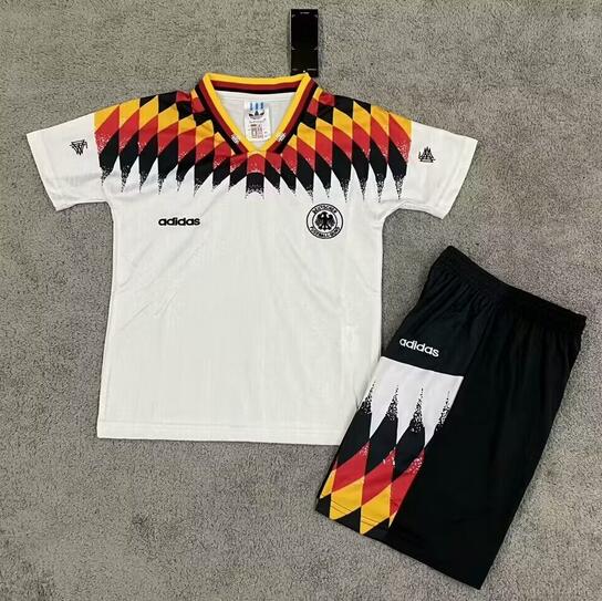 Germany 1990 Home Kids Retro Soccer Kits Children Shirt + Shorts