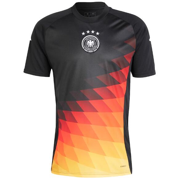 Germany 2024 Euro Cup Black Orange Pre-Game Training Shirt