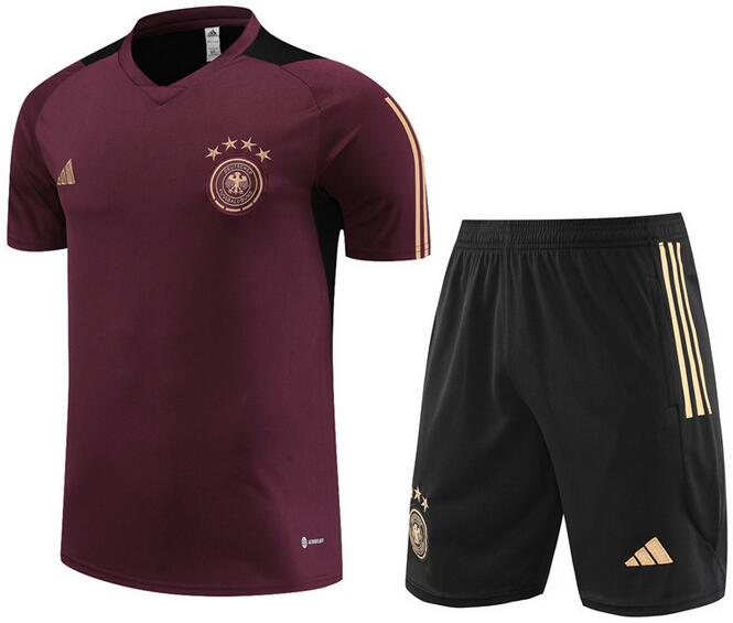 Germany 2023/24 Red Black Training Suit (Shirt+Shorts)