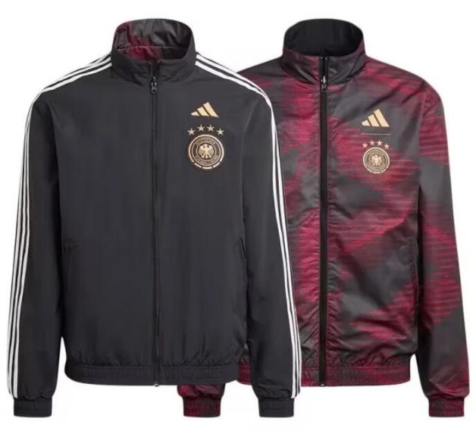 Germany 2022 World Cup Black Red Windbreaker Jacket