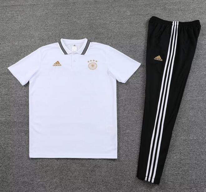 Germany 2022 World Cup White Polo Suits (Shirt+Trousers)