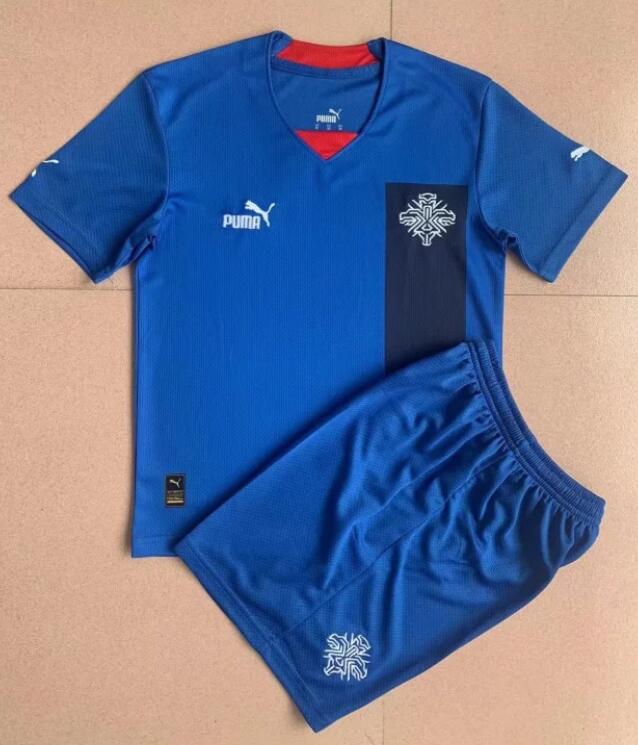 Iceland 2022 Home Kids Soccer Kit Children Shirt And Shorts