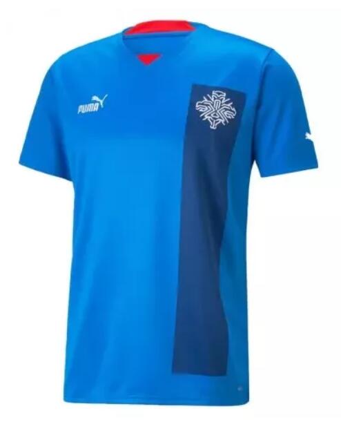 Iceland 2022/23 Home Shirt Soccer Jersey Blue