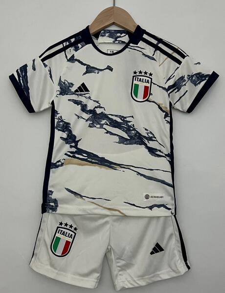 Italy 2023/24 Away Kids Soccer Kits Children Shirt and Shorts