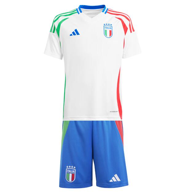 Italy 2024 Euro Cup Away Kids Soccer Kits Children Shirt and Shorts