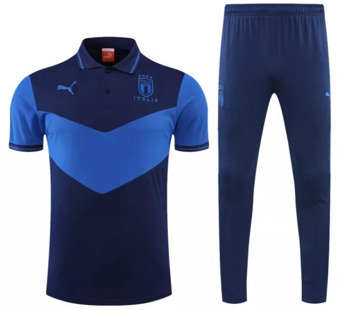 Italy 2022/23 Blue Polo Suits (Shirt+Trousers)