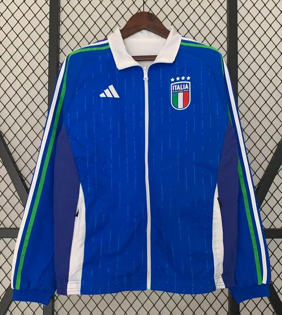 Italy 2023/24 Blue White Double-Face Windbreaker Jacket
