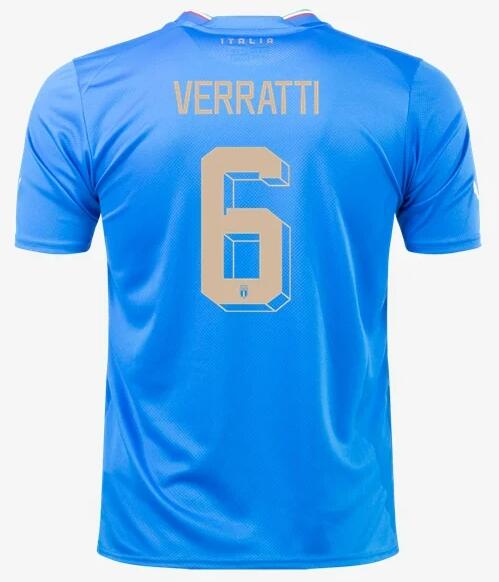 Italy 2022/23 Home 6 Verratti Shirt Soccer Jersey