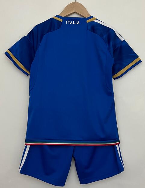 Italy 2023/24 Home Kids Soccer Kits Children Shirt and Shorts