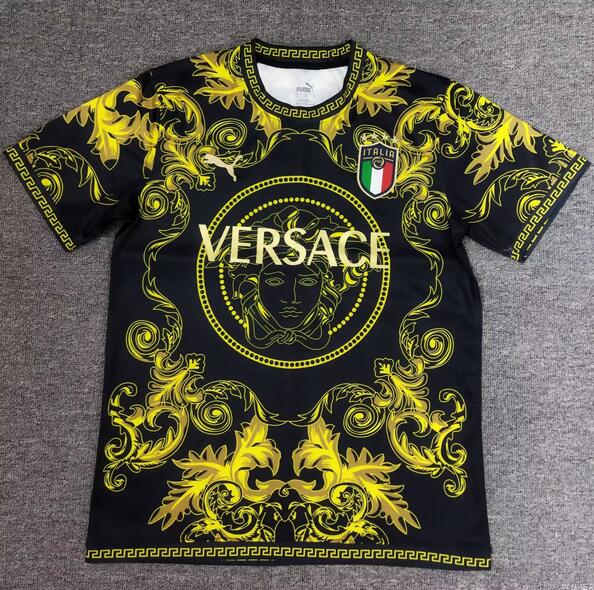 Italy 2024 Euro Cup Special Black Yellow Shirt Soccer Jersey