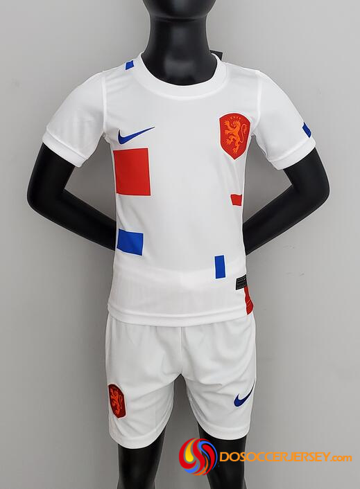 Netherlands 2022 Away Kids Soccer Kit Children Shirt And Shorts