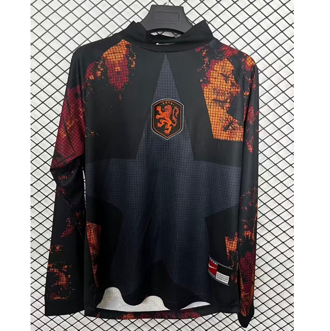 Netherlands 2025/26 Goalkeeper Black Long Sleeved Shirt Soccer Jersey