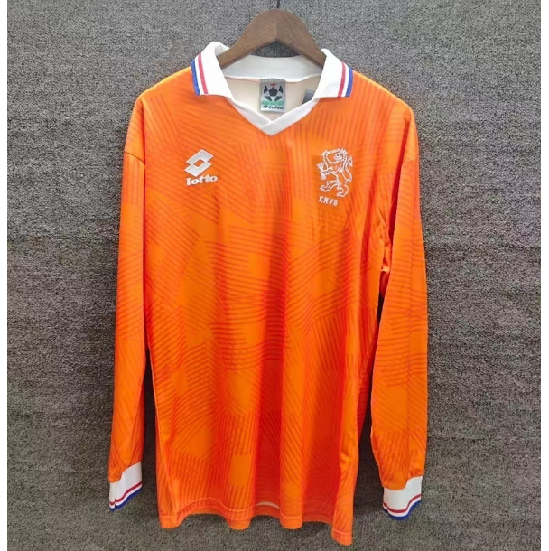 Netherlands 1991 Home Retro Long Sleeved Shirt Soccer Jersey