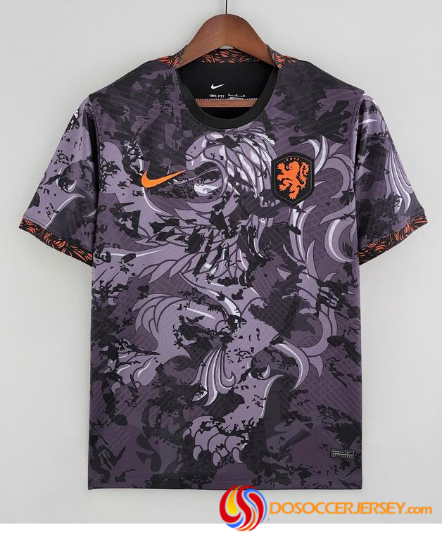 Netherlands 2022/23 Black Shirt Soccer Jersey