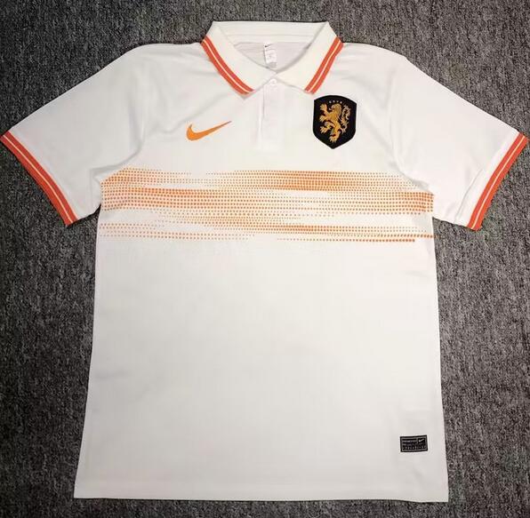 Netherlands 2022/23 White Polo Shirt