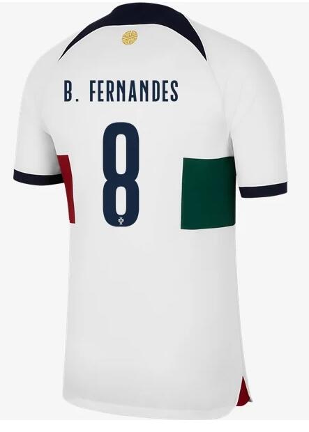 Portugal 2022 World Cup Away 8 B. Fernandes Shirt Soccer Jersey
