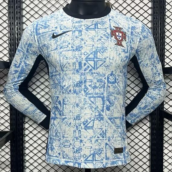 Portugal 2024 Euro Cup Away Long Sleeved Match Version Shirt Soccer Jersey