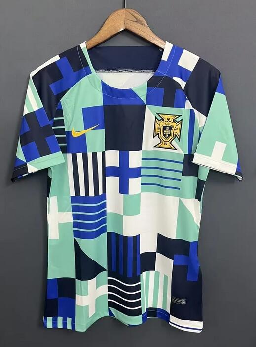 Portugal 2022/23 Pre-Match Blue White Training Shirt