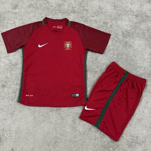 Portugal 2016 Home Kids Retro Soccer Kits Children Shirt + Shorts