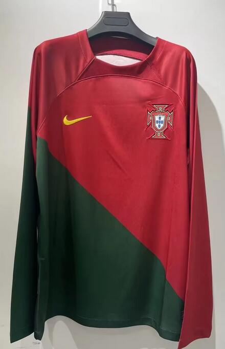 Portugal 2022 World Cup Home Long Sleeved Shirt Soccer Jersey