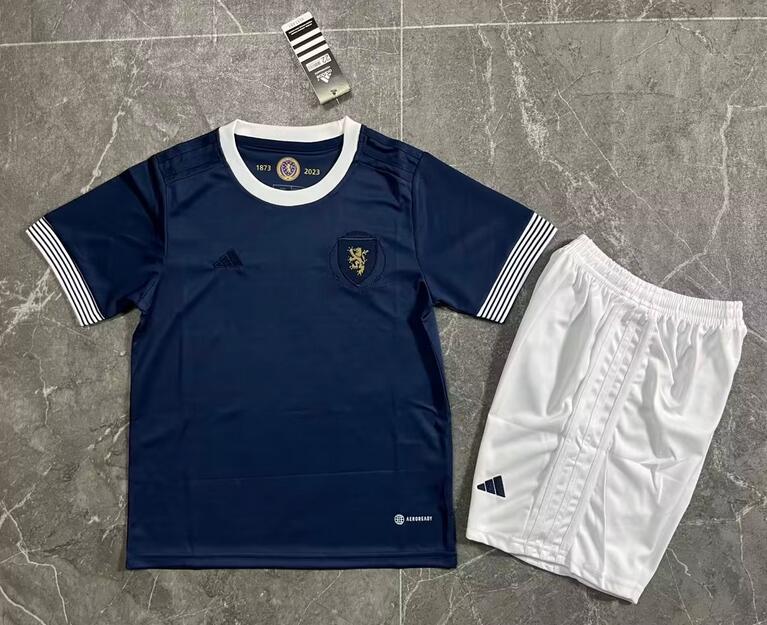 Scotland 2023/24 Kids 150th Souvenir Soccer Kit Children Shirt And Shorts