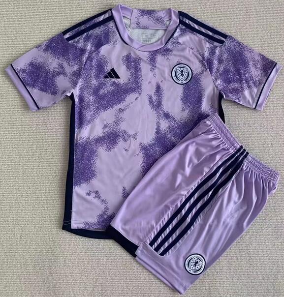 Scotland 2023/24 Away Kids Soccer Kit Children Shirt And Shorts
