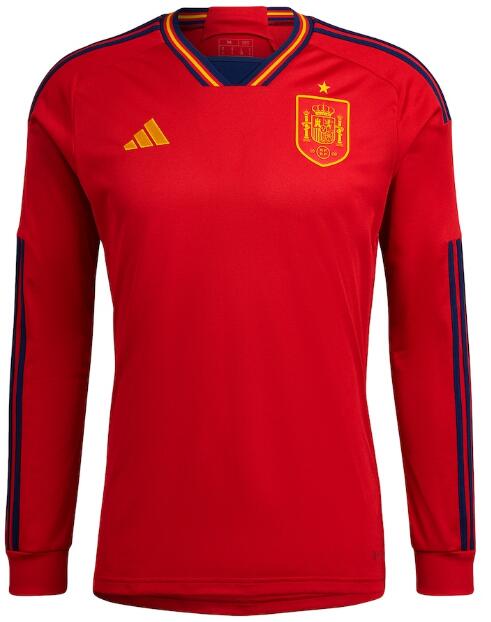 Spain 2022 World Cup Home Long Sleeved Shirt Soccer Jersey