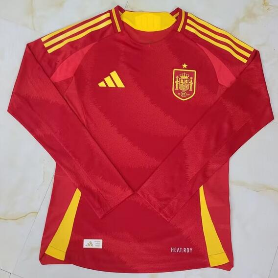 Spain 2024/25 Home Long Sleeved Shirt Soccer Jersey