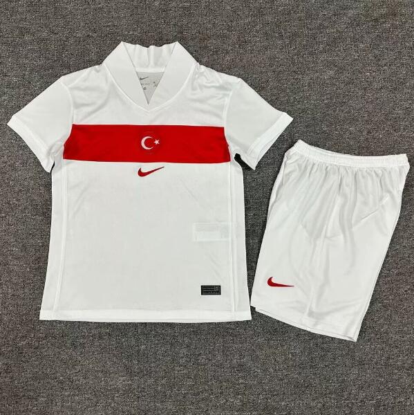 Turkey 2024/25 Home Kids Soccer Kit Children Shirt And Shorts