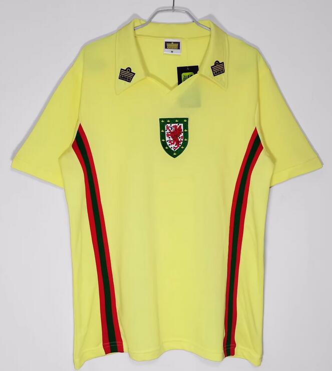Wales 1976/79 Yellow Retro Shirt Soccer Jersey